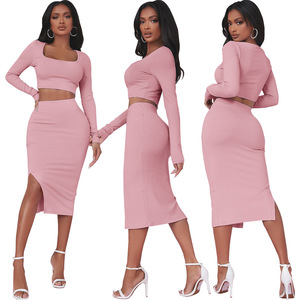 Abbigliamento da donna set due pezzi abiti Sexy <span class=keywords><strong>in</strong></span> <span class=keywords><strong>maglia</strong></span> Mini abito <span class=keywords><strong>vestito</strong></span> autunno inverno moda nuovi abiti a maniche lunghe - Product Image 3