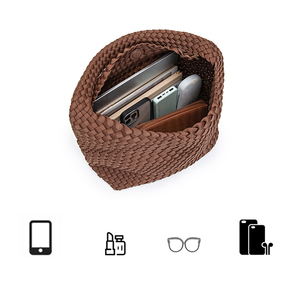 도매 순수 수제 직조 가방, 다이빙 소재 방수 대용량 숄더백, 다용도 엄마와 아이 겨드랑이 가방 - Product Image 4