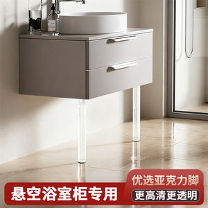 Pieds de meubles en acrylique transparent, supports cylindriques pour meuble-lavabo et meuble TV suspendu - Product Image 2