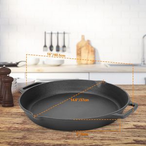 Poêle Ronde en Fonte Pré-Condimentée avec Double Poignée pour la Cuisson en Camping, au Jardin et les Accessoires de Grillades – Vente en Gros - Product Image 2
