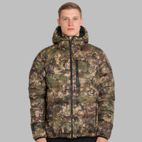 Veste d'hiver pour homme en tricot de polyester enduit, camouflage, duvet de canard blanc, coupe-vent, thermique, fermeture éclair, pour la chasse en plein air