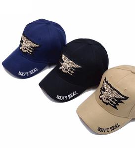 หมวกเบสบอลแบบเรียบ6แผงสำหรับผู้ชายสีดำทั่วไปหมวกแก๊ปซีลโลโก้ - Product Image 1