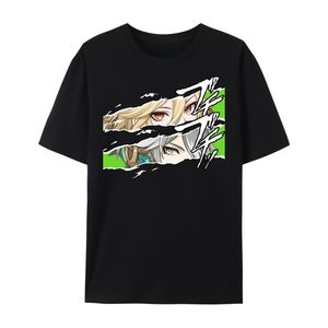 Genshin Impact Short Crew Neck Letter Print Summer T Shirt Tops Crew Neck T Shirts Camisetas de manga corta Casual - Product Image 4
