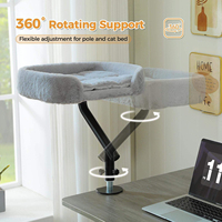 Lit pliable en bois pour chat - Cadre d'escalade rotatif à 360° pour chat, pour bureau - Lit de repos réglable et amovible pour chat