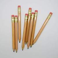 Crayons de golf professionnels en bois naturel, mini-crayons aiguisés avec gomme pour les magasins spécialisés