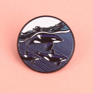 Pin Esmaltado Minimalista <span class=keywords><strong>de</strong></span> Familia <span class=keywords><strong>de</strong></span> Orcas, Broche Estilizado <span class=keywords><strong>de</strong></span> Ballena <span class=keywords><strong>Asesina</strong></span> - Product Image 5