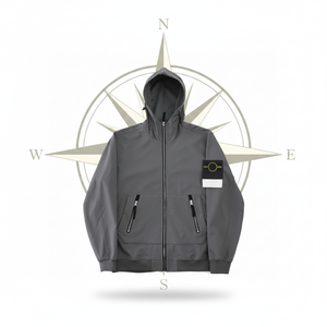 Luxury wholesale casual fashion 100% cotton stone loose sport outdoor island hip-hop zipper <b>jacket</b> for men - Product Image 3