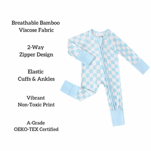 Pigiama per Neonati in Bambù a Due Pezzi, a Righe e Quadretti, Traspirante, Personalizzabile, Servizio Completo per Negozi di Articoli per Bambini - Product Image 4