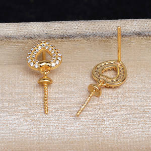 Colgante de Corazón de Plata S925 y Pendientes de Corazón de Durazno, Accesorios de Perlas DIY, Cuentas Lisas en Forma de Corazón, Base Vacía 1367 - Product Image 4