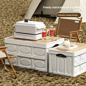 1 boîte de rangement pour camping en plein air avec poignée, boîte de rangement pliable, boîte de rangement portable pour camping et pique-nique, bagages de voiture - Product Image 3