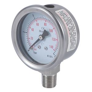 Manômetro de Tubo <span class=keywords><strong>Bourdon</strong></span> de Aço Inoxidável de Alta Qualidade de 2,5 Polegadas Modelo YN60 Medição de 10 Bar Garantia de 3 Anos - Product Image 3