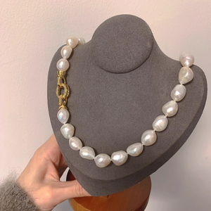 Venta al por mayor de joyería de diseño de lujo 11-13cm collar barroco grande de agua dulce natural blanco - Product Image 3