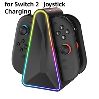 Dock Pengisian Daya Cepat 4-in-1 untuk Aksesori Switch 2 Joycon, Stasiun Pengisi Daya Magnetik untuk Kontroler Switch2 Joy Con