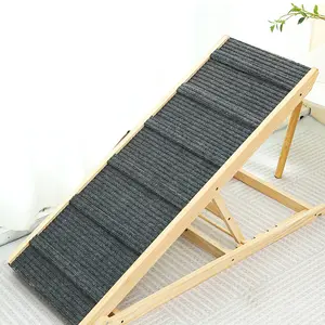 New Design Portable Foldable Adjustable Dog Bed Ramp Pet Wooden Climbing Ladder Solid Wood Non-slip Ramp For Car