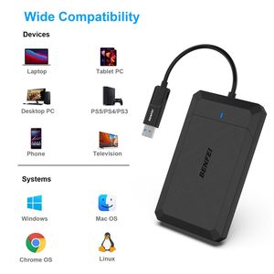 BENFEI 2.5 Inch SATA To USB Tool Free External Hard Drive Enclosure USB Type-C/Type-A To Sata Compatible For 2.5 Inch SSD