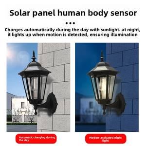 Lampe solaire LED murale moderne <span class=keywords><strong>en</strong></span> aluminium pour jardin et <span class=keywords><strong>route</strong></span>, avec détecteur de mouvement, s'allume automatiquement la nuit, 1,2 V - Product Image 2