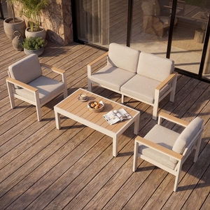 Ensemble de canapés de patio en aluminium à expédition rapide depuis l'entrepôt américain, 5 <span class=keywords><strong>places</strong></span> avec fauteuils assortis - Product Image 2