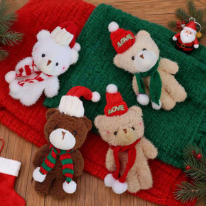 Price Affordable Christmas Bear Santa Hat Keychain Plush Toys 4inch Stuffed Animal Toys <b>Claw</b> <b>Machine</b> Toys for <b>Kids</b> Party Bag - Product Image 1