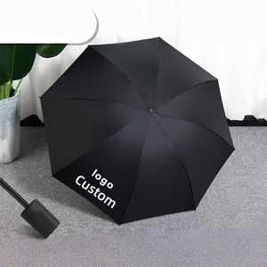 Parapluie pliant 3 volets grand format, résistant au vent, anti-UV et anti-pluie, avec revêtement noir et logo OEM imprimé, idéal pour cadeau d'entreprise - Product Image 2