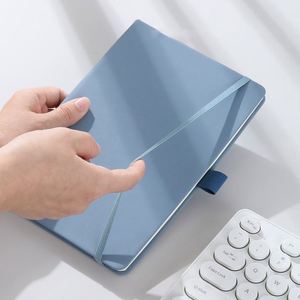 YY96 Manufacturer Custom A5 Hard Leather Bandage Elastic Band Pu Office Notebook Printed Brand Logo Diary Notepad <b>Note</b> <b>Book</b> - Product Image 4