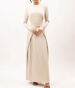 New Design muslim invitation dress Long Sleeve Maxi Loose Dress For Muslim Women dresses for special occasions modest