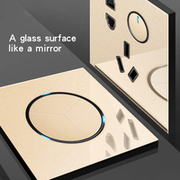 Interrupteur mural circulaire en verre trempé doré LangYeao, bouton rotatif, 1/2/3/4 voies, 1/2 directions, et prise de type C + USB avec lumière LED