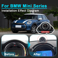 Navihua - Chronomètre de voiture LCD amélioré - Horloge centrale du tableau de bord - Boussole - Compteur électronique de temps pour BMW Mini F54 F55 F56 F57