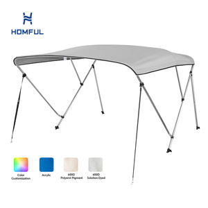 HOMFUL 3 Bow Bimini Top alüminyum yuvarlak boru tekne gölgelik tekne Bimini Top yüzen bot için - Product Image 1