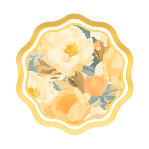 DAMAI Yellow Flower Hot Stamping Birthday <b>Party</b> Supplies Birthday Decorations Paper Plates Banner Disposable Tableware <b>Set</b> - Product Image 4