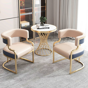 Silla Moderna de Metal para Salón de Uñas, Silla Tapizada con Acabado Dorado, Asiento de Descanso para Comedor o Salón - Product Image 2