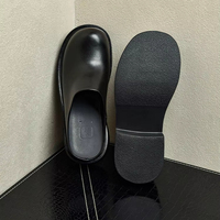 Fabricant sur mesure Fabricant sur mesure quantité minimale de commande bas Vente en gros Mules en cuir véritable Logo personnalisé Gros orteil en cuir noir Femmes Hommes