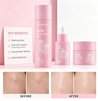Crème Tonique Bio à la Rose, Sérum Visage Anti-Âge et Anti-Rides Éclaircissant et Blanchissant à la Vitamine C et à l'Acide Hyaluronique, Marque Privée OEM