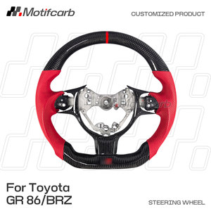พวงมาลัยคาร์บอนไฟเบอร์พร้อมที่จับหนังสีแดงสำหรับ Toyota GR 86 GT 86สำหรับ Subaru BRZ จำกัดการอัพเกรด2017 2026 - Product Image 2