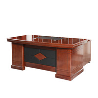 Bureau de direction convertible moderne en forme de L en bois massif de Guangdong