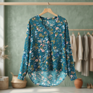 Damas integral Tops estampados con diseño personalizado elegante blusas - Product Image 3