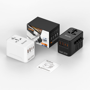 OULiYO GaN Travel Adapter 25W Dual USB PD <b>Fast</b> <b>Charging</b> Universal <b>Plug</b> for Global Use - Product Image 3