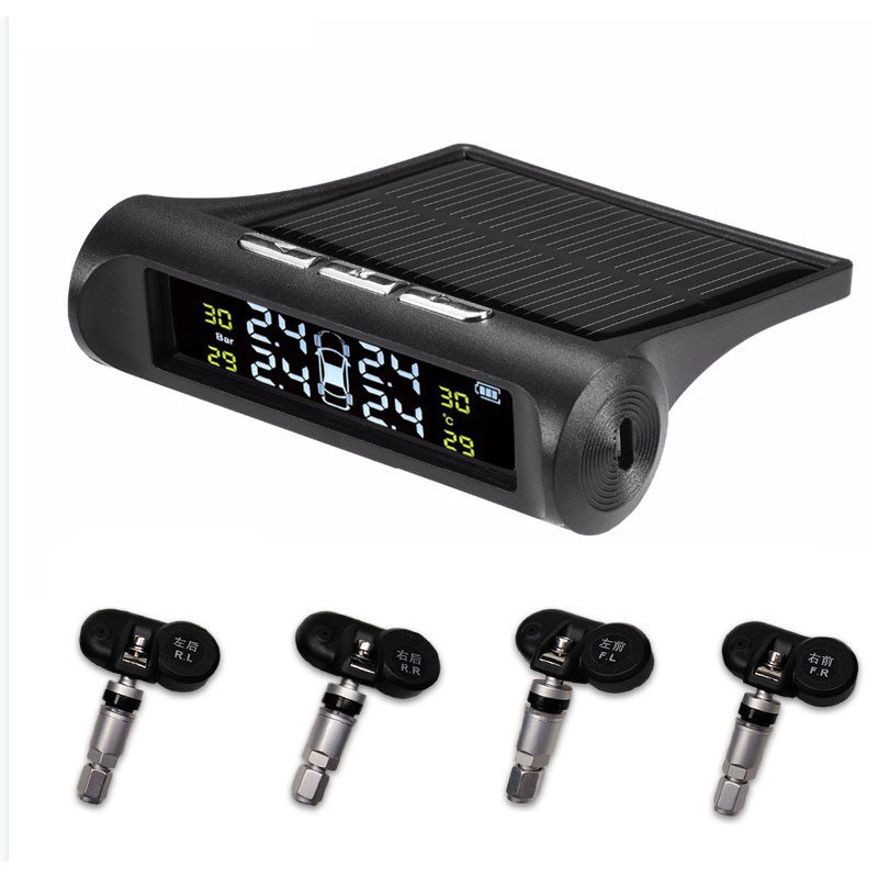 Высококачественная интеллектуальная беспроводная система контроля давления в шинах на солнечных батареях с 4 датчиками Tmps