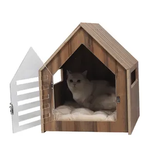 Factory Custom Wholesale Eco-Friendly Portable Pet Cages And Carriers House Portable Cages Dog Kennels Pet House Wood