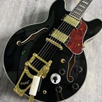 Gitar Elektrik Jazz Semi-Hollow ES335 Hitam Berkualitas Tinggi dengan Sistem Tremolo Vibrato