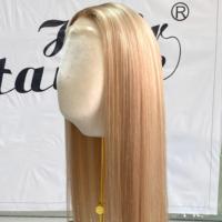 Perruque Médicale de Qualité Supérieure Blonde Lisse en Cheveux Naturels Bruts Alignés avec les Cuticules, Perruque Complète en Dentelle HD pour l'Alopécie, Invisible et Sans Colle