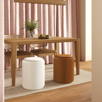 Tabourets et poufs pliables modernes en papier avec structure en nid d'abeille pour hôtel et usage domestique, meubles de salon gain de place