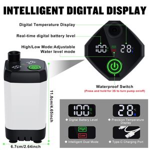 Cabezal de <span class=keywords><strong>Ducha</strong></span> Portátil DSS de ABS, Recargable, Diseño de 6000 mAh con Pantalla LED y 4 Modos de Rociado para Uso en Exteriores - Product Image 4