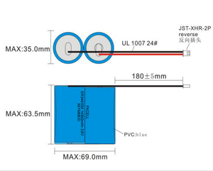 锂电池组7.2v 7.4v 32650 1S2P 2S1P，带电线和连接器，用于电动工具 - Product Image 5