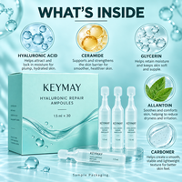 Ampoules d'acide hyaluronique, sérum pour le visage à la céramide, hydratant, apaisant, barrière cutanée, marque privée, OEM, ODM, vente en gros, fournisseur d'usine