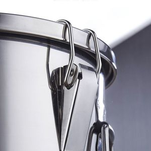 Conteneur de stockage <span class=keywords><strong>alimentaire</strong></span> commercial en acier inoxydable 304 avec couvercle, multifonctionnel, écologique, pour la conservation de la fraîcheur des soupes et du riz - Product Image 4