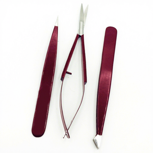 Pinzas para Cejas con Punta Plateada y Recubrimiento en Polvo Marrón Oscuro, Pinzas para Dar Forma a las Cejas con Tijeras de Resorte - Product Image 6