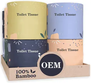 100% Bamboo Pulp Toilet Paper 2/3 Ply Custom Embossing Toilet Paper Wholesale