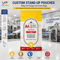 Sacs à nourriture pour animaux de compagnie personnalisables avec logo, refermables, pour aliments lyophilisés, en plastique de qualité alimentaire, pour chiens et chats, avec fond plat