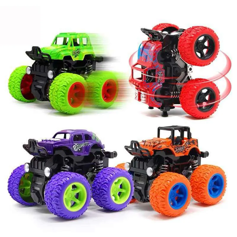 Hot Selling Manufacturer Anti Shock 360 Flipping Inertia SUV Vehicles Pull Back Car Toys Stunt Friction Powered Monster Trucks