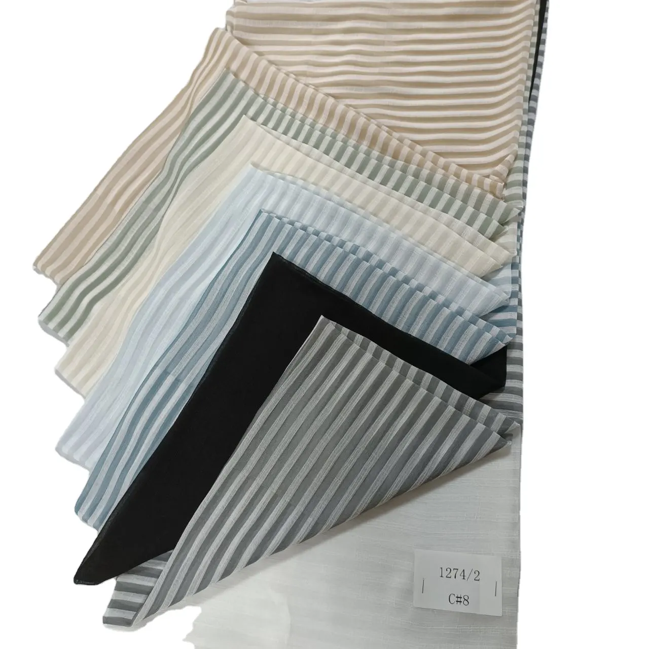 100% Polyester Black and White Stripe Chiffon Fabric 75D Polyester Tulle Dobby Crepe Chiffon For Blouse Dress